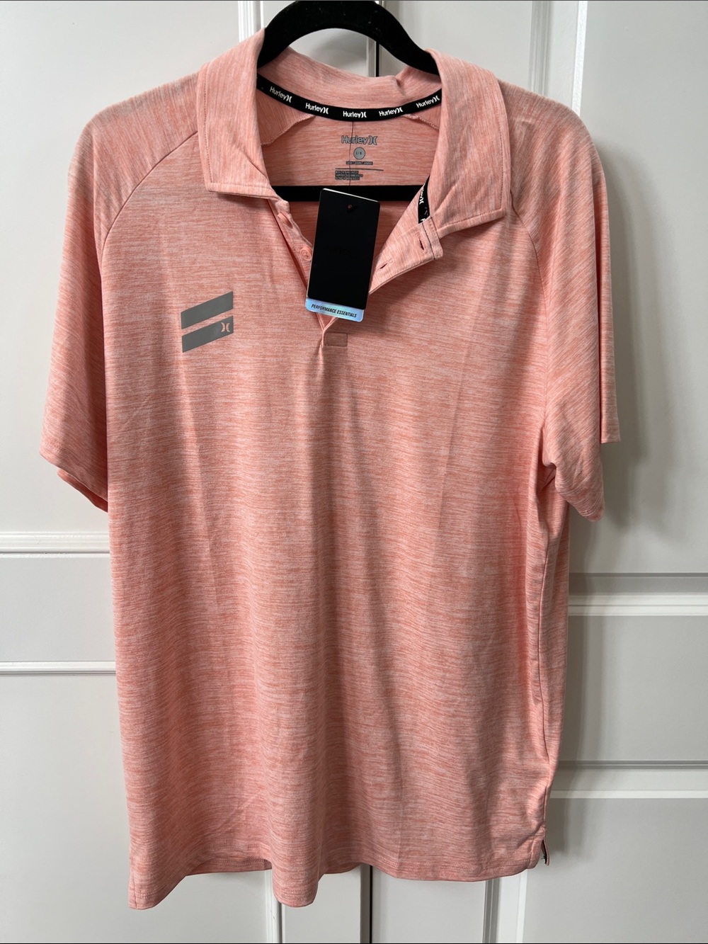 Hurley exist performance ss polo apricot Men’s Heathered size large Polo Shirt